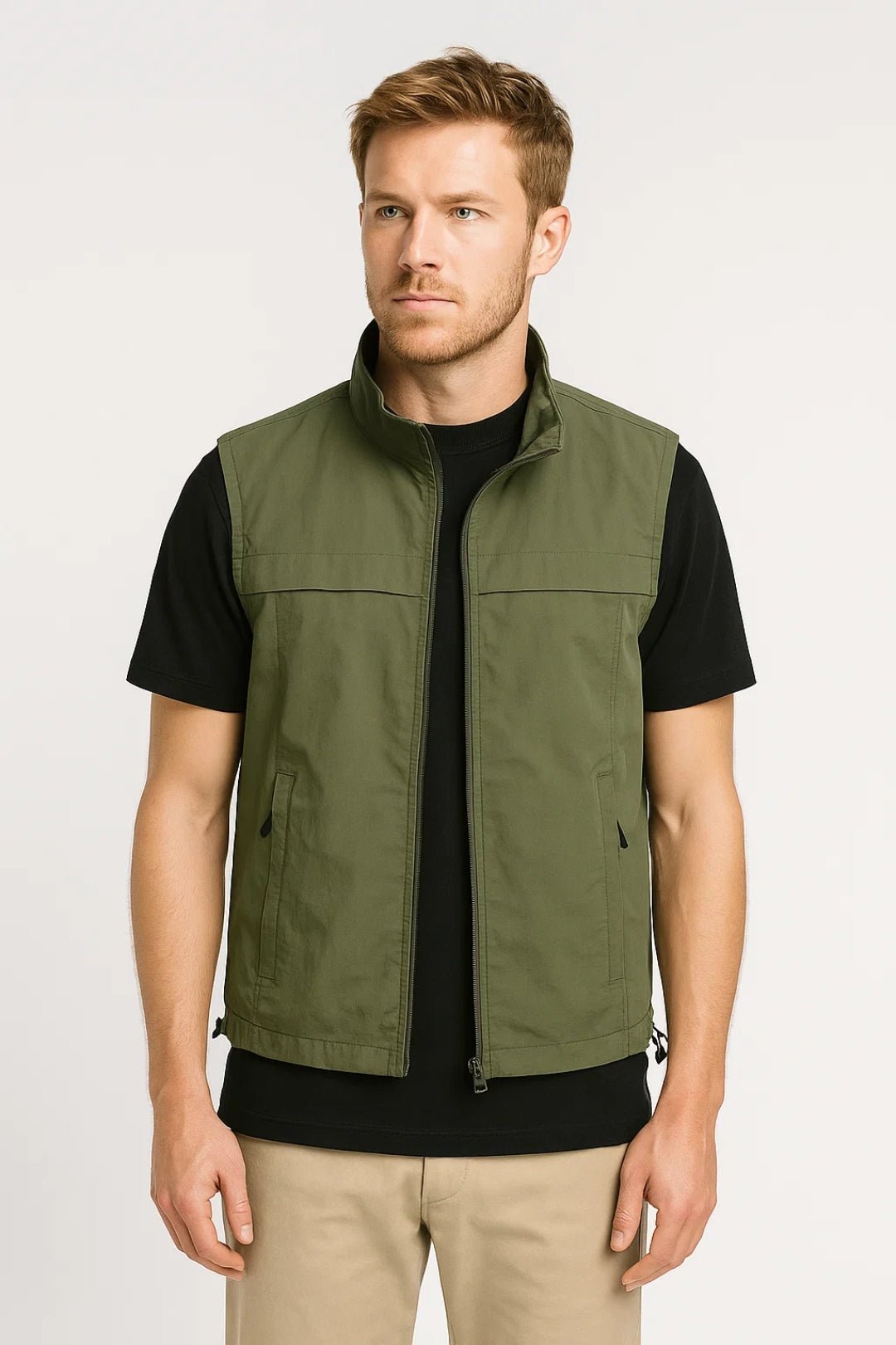 Men Sleeveless Bodywarmer High Collar