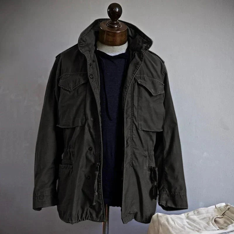 Men Field Jacket Multiple Pockets Structured Fit