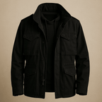 Men Field Jacket Multiple Pockets Structured Fit