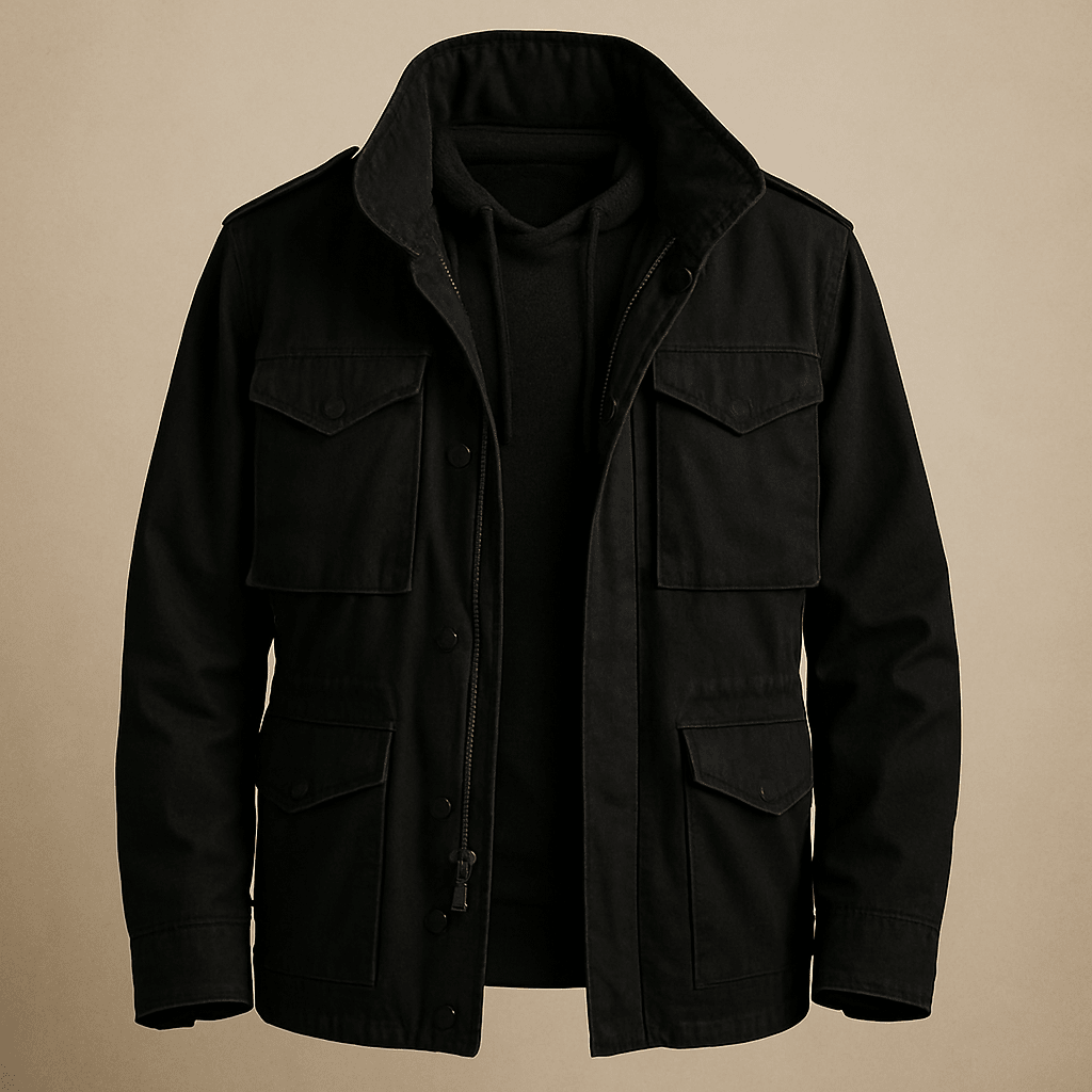 Men Field Jacket Multiple Pockets Structured Fit