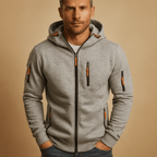 Men zip up hoodie regular fit with drawstring hood