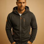 Men zip up hoodie regular fit with drawstring hood