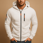 Men zip-up hoodie regular fit with adjustable hood available in multiple colours