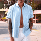 Luna | Men's Linen Shirt | Short Sleeve, Breathable | Summer Casual