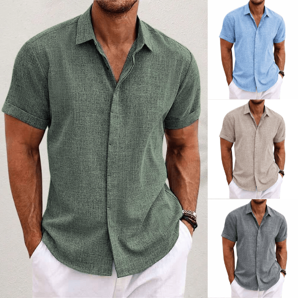 Luna | Men's Linen Shirt | Short Sleeve, Breathable | Summer Casual