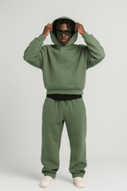 Men 2 Piece Tracksuit Oversized Hoodie Jogger Set