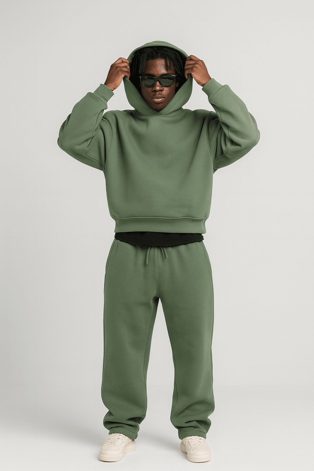 Men 2 Piece Tracksuit Oversized Hoodie Jogger Set