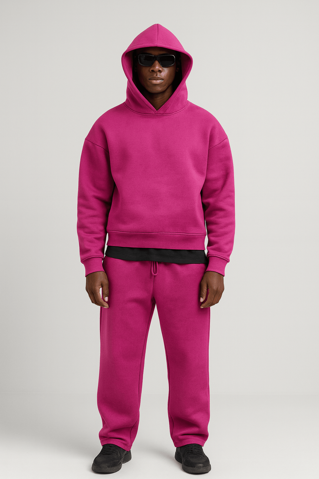Men 2 Piece Tracksuit Oversized Hoodie Jogger Set