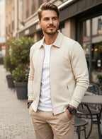 Wren | Men's Zip-Up Cardigan | Regular Fit, Stand Collar | Versatile