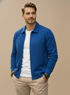 Wren | Men's Zip-Up Cardigan | Regular Fit, Stand Collar | Versatile