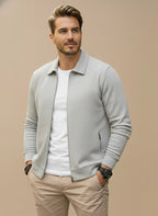 Wren | Men's Zip-Up Cardigan | Regular Fit, Stand Collar | Versatile