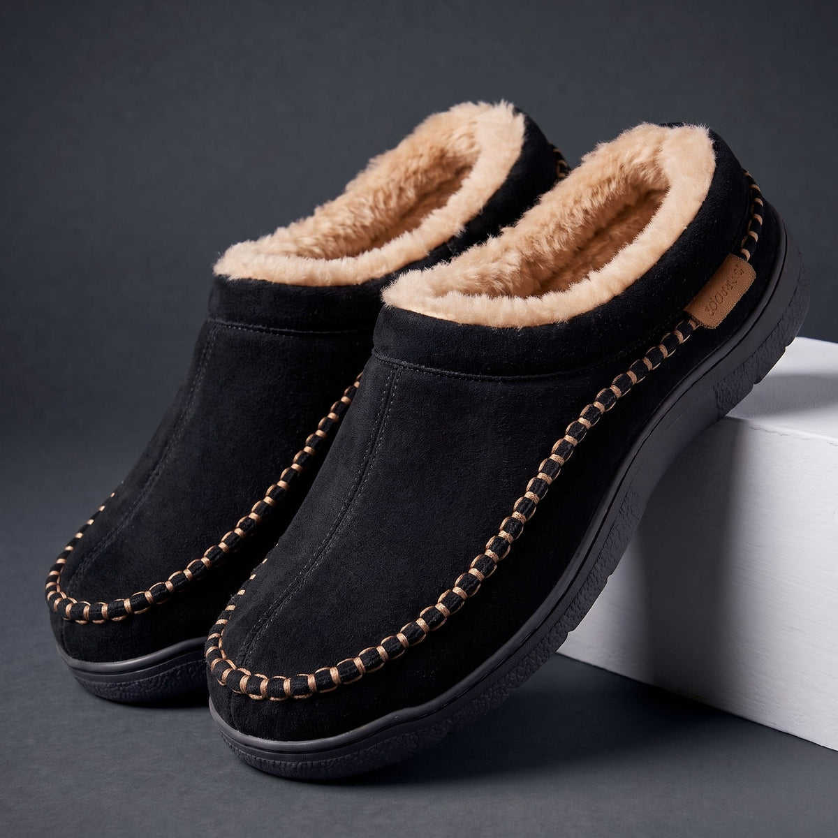 Orthopedic Slippers Men | Winter Fur Lined Plush Cushioned Sole