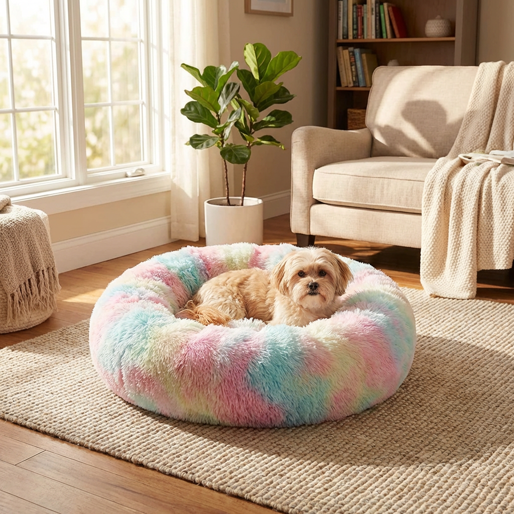 Eira | Anti-Anxiety Calming Dog Bed Faux Shag Nest