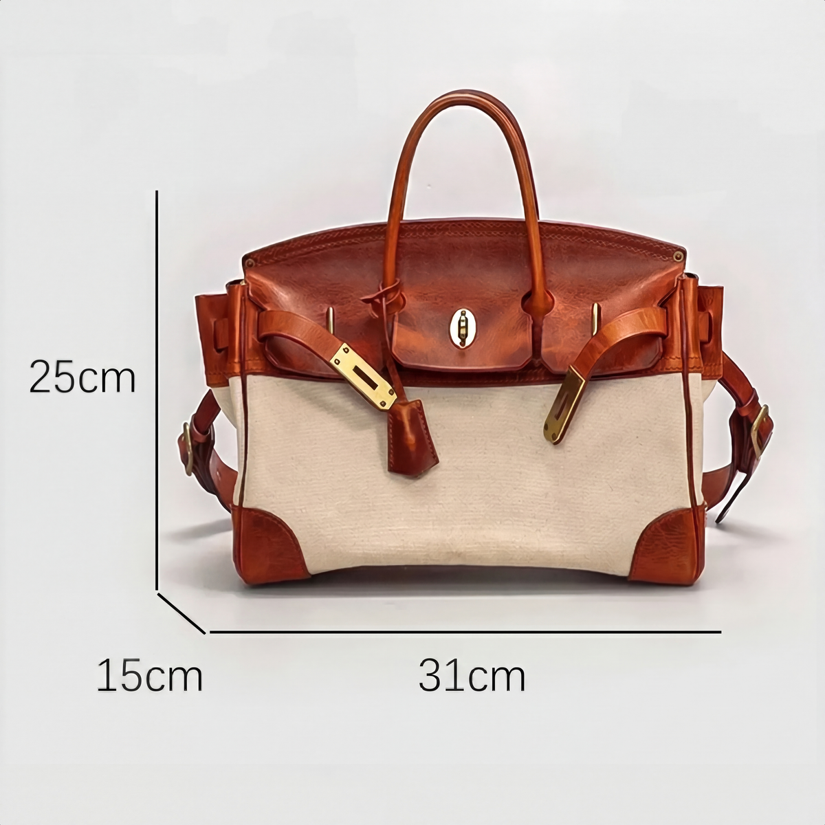 Maeve | Weekend Bag | Top Grain Leather, Spill-Resistant | Light Chocolate