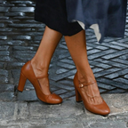 Giselle | Women's Low Heel Sandals | Adjustable Strap, Brown Suede | Everyday