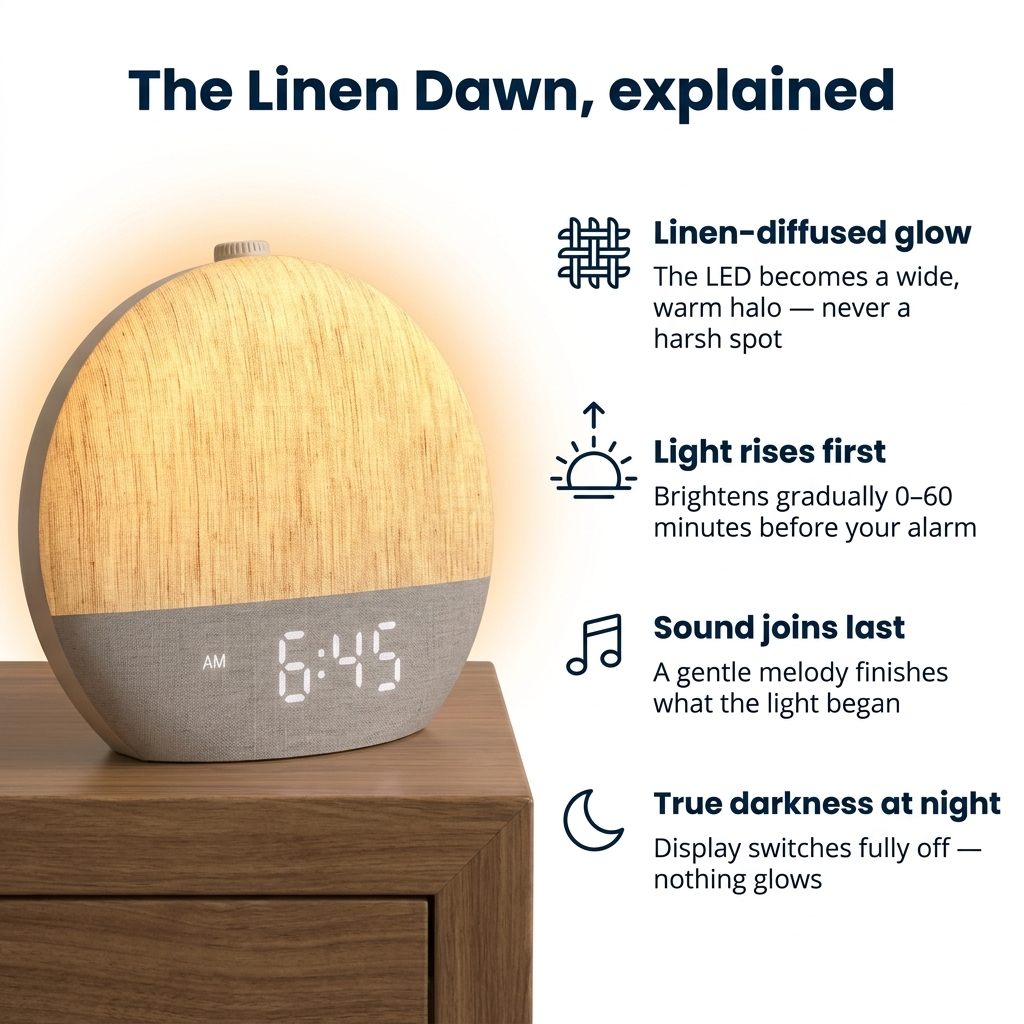 Sunrise Alarm Clock Dawn Simulator Wake Up Light | Linen
