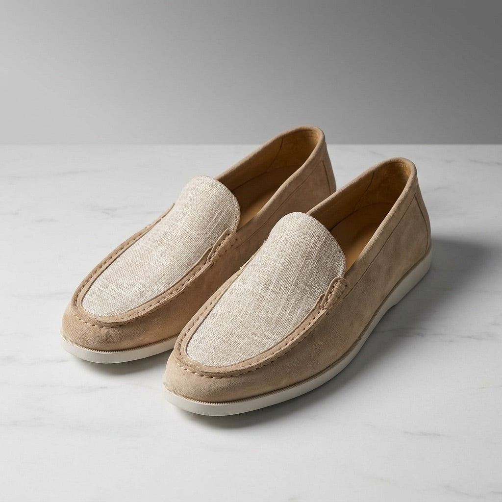 Suede Loafers Hand Stitched Leather Lining