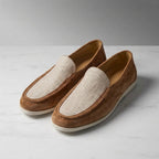 Suede Loafers Hand Stitched Leather Lining