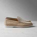 Suede Loafers Hand Stitched Leather Lining