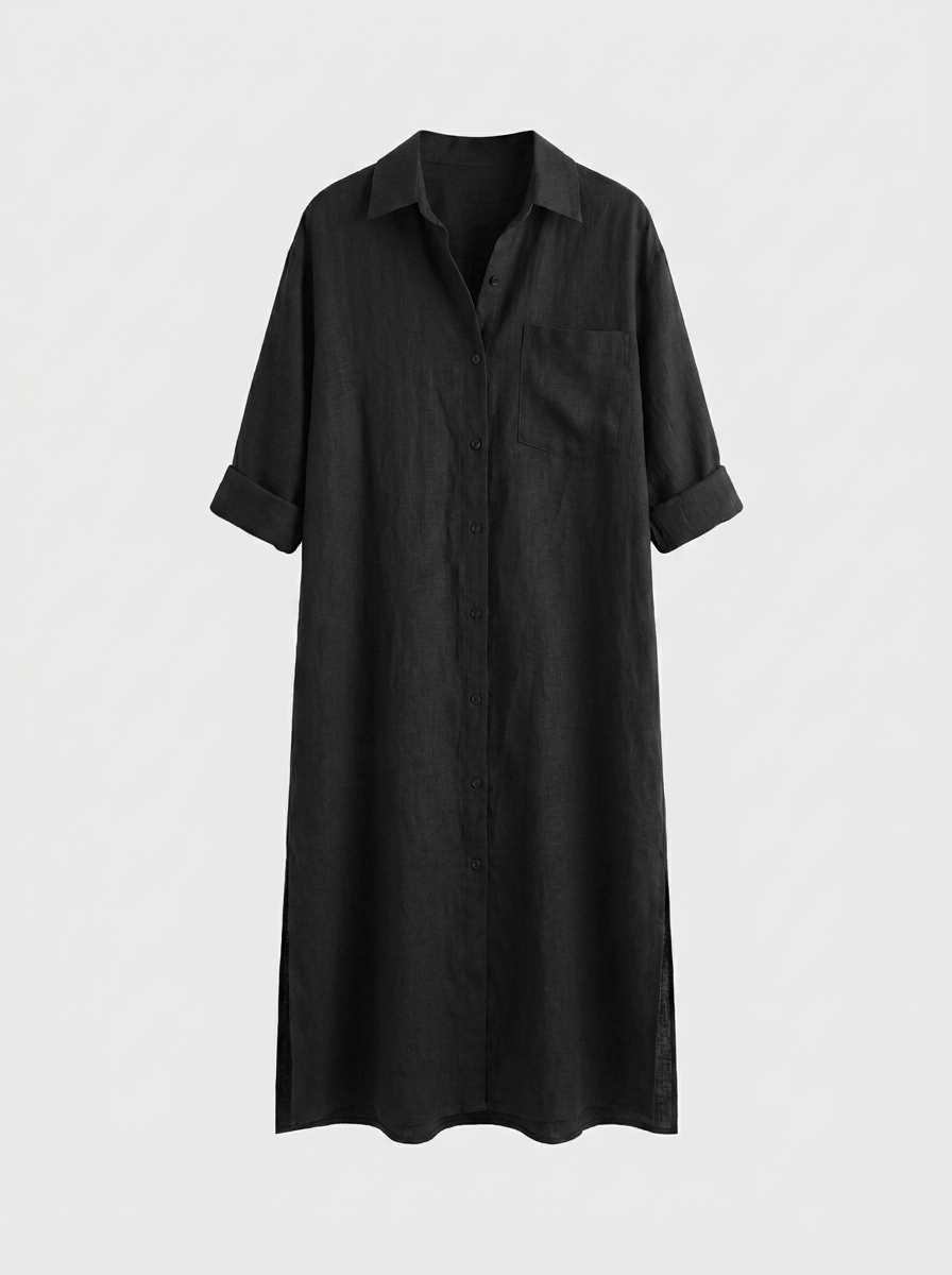 Women Shirt Dress Long Button Front Relaxed Fit | Jade