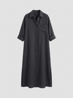 Women Shirt Dress Long Button Front Relaxed Fit | Jade