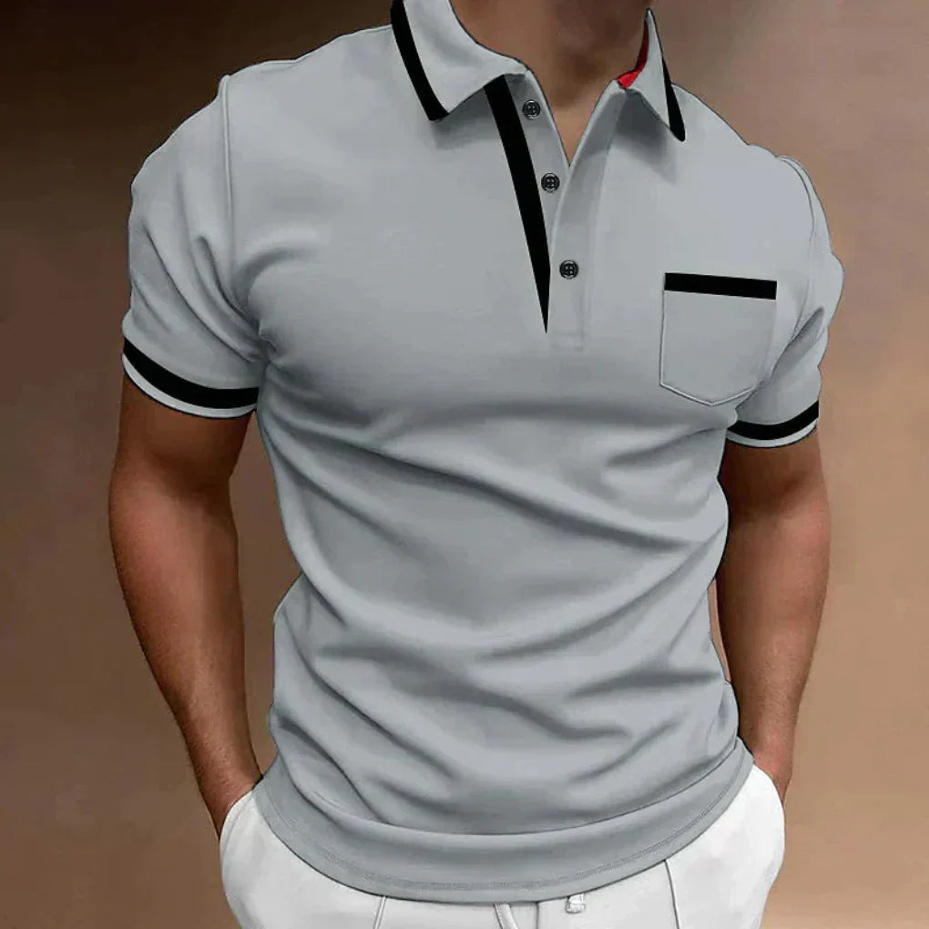 Men Polo Shirt Cotton Blend Non Iron Short Sleeve Collared