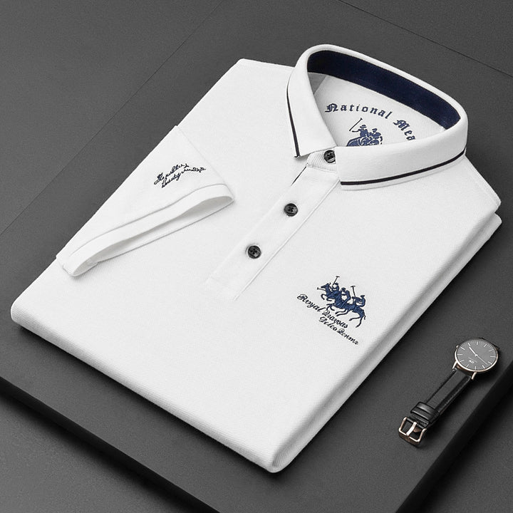 Polo Shirt Men Short Sleeve Collared Top Soft Comfort Menswear