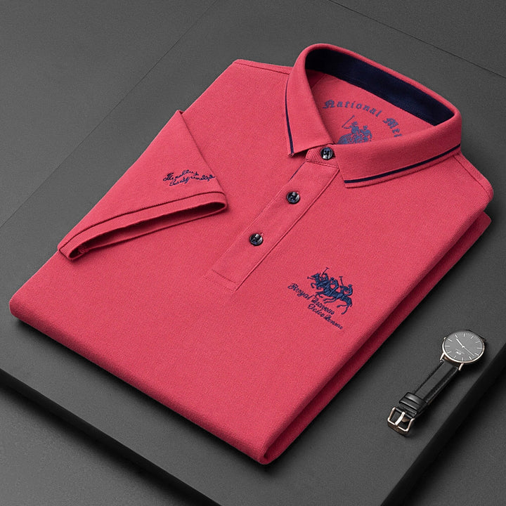 Polo Shirt Men Short Sleeve Collared Top Soft Comfort Menswear