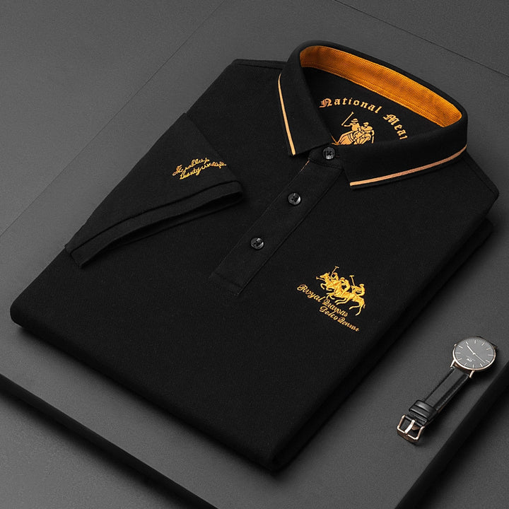 Polo Shirt Men Short Sleeve Collared Top Soft Comfort Menswear