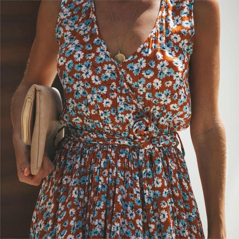 Giselle | Maxi Dress | Floral Print, Sleeveless, High Slit | Summer