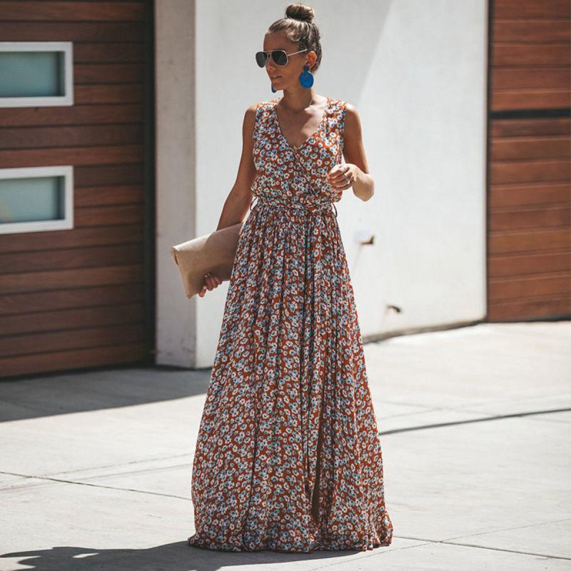 Giselle | Maxi Dress | Floral Print, Sleeveless, High Slit | Summer