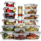 Honor | Food Storage Container Set | 35-Piece, Airtight Lids | Stackable, Leak-Resistant