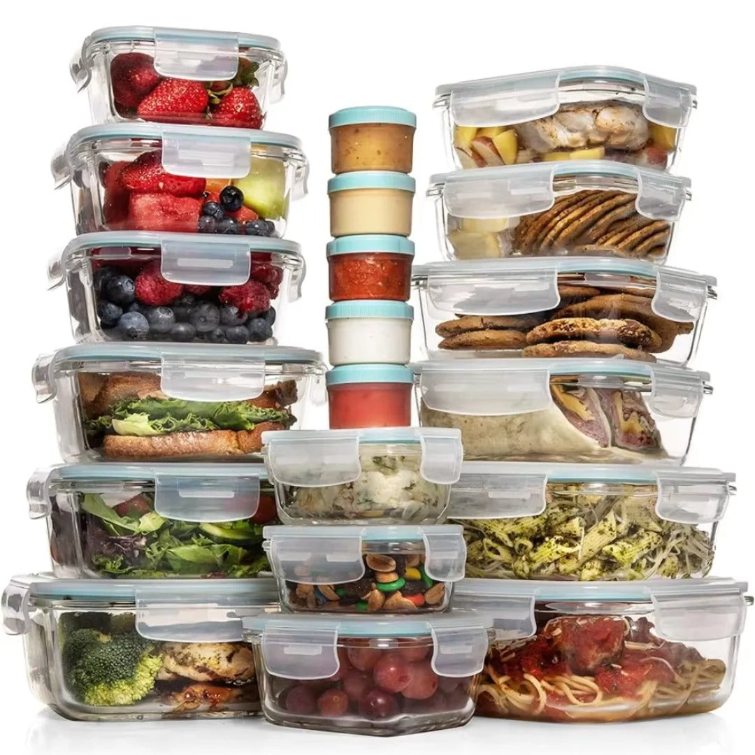 Honor | Food Storage Container Set | 35-Piece, Airtight Lids | Stackable, Leak-Resistant