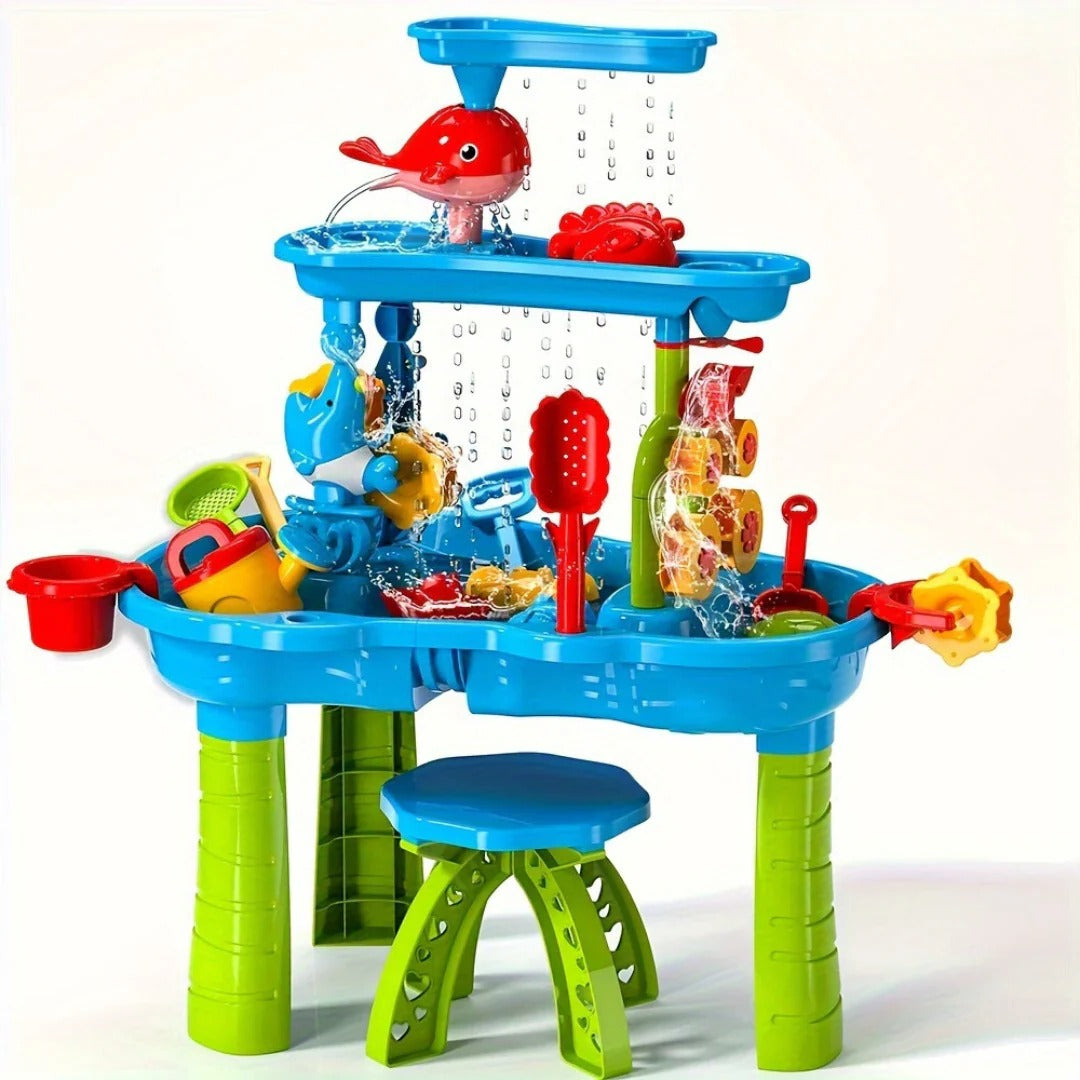 Veda | Sand and Water Table for Kids | 3-in-1 Outdoor Play | Tool-Free Assembly