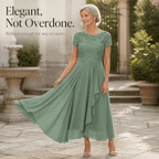 Cocktail Dress Women Lined Lace Bodice Midi Length Ruffle Skirt