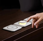 Romy | 3-in-1 Travel Charger | Wireless Qi, Dual USB | Foldable, Compact
