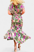 Summer Dress | Women Off Shoulder Draped Neckline Flowy Maxi Dress