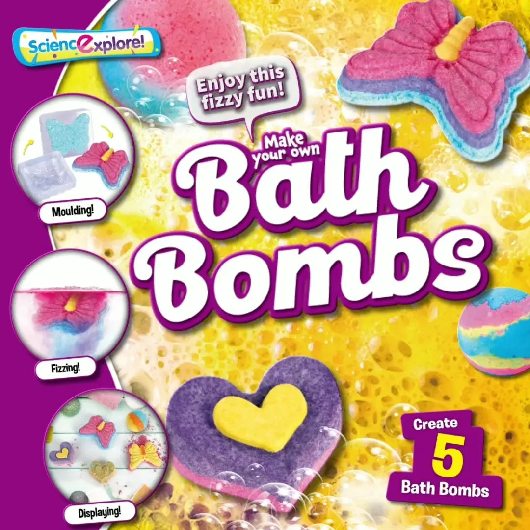 Romy | Bath Bomb DIY Kit | Kids Science Craft Set | 5 Bombs, Colorful