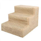 Nova | Dog Stairs for Tall Bed | 3-Step Portable Pet Steps | Beige, 55lb Capacity