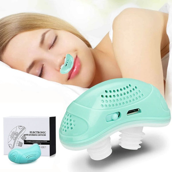 Linnea | Sleep Apnea Device | Portable Silent CPAP Aid | Light Green, Rechargeable
