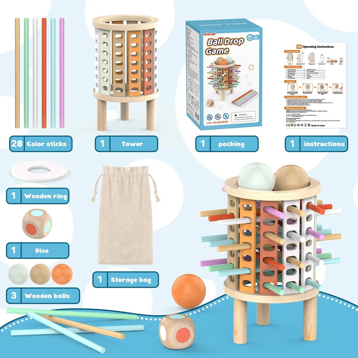 Briar | Game | Wooden Stacking & Counting Toy | Ages 3+