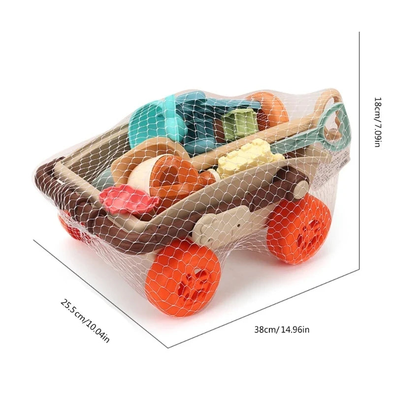 Rosalind | Beach Sand Play Cart Set | Kids Outdoor Toy | 35.5x38x18 cm