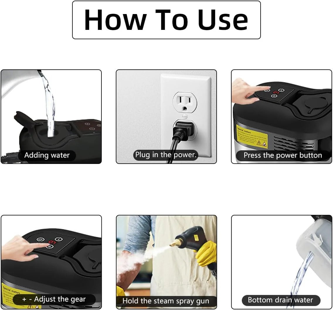 Luna | Steam Cleaner | 2500W High Pressure | 6 Speed, 5 Brush Heads