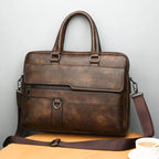 Men Leather Shoulder Bag Adjustable Strap