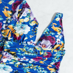 Giselle | Women's Bikini Set | 3-Piece, Blue Floral, Wrap Skirt | S-XL