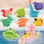 Mila | Bath Toy Water Squirters | Kids' Bathtub Play Set | Dinosaur & Animal Figures