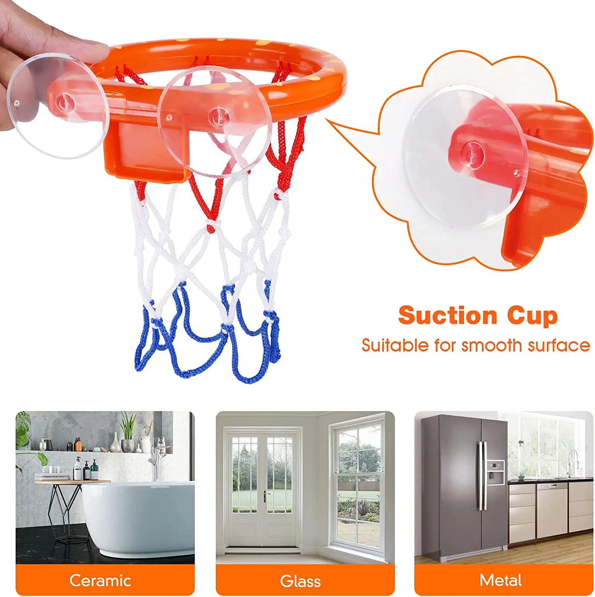 Faye | Set | Kids Bath Toy | Suction Cup Hoop, 2 Balls