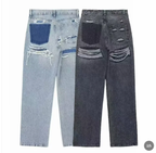 Xena | Women's Ripped Jeans | Vintage, Straight Leg, Light Blue Denim