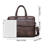 Men Leather Shoulder Bag Adjustable Strap
