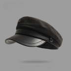Felt Fisherman Cap Leather Brim Vintage